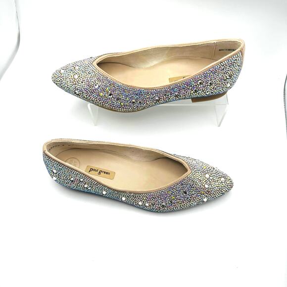 PAUL GREEN EMBELLISHED TOPAZ FLAT IN CRISTALL BISCUIT SZ UK 3 / US 5.5 - Picture 13 of 16
